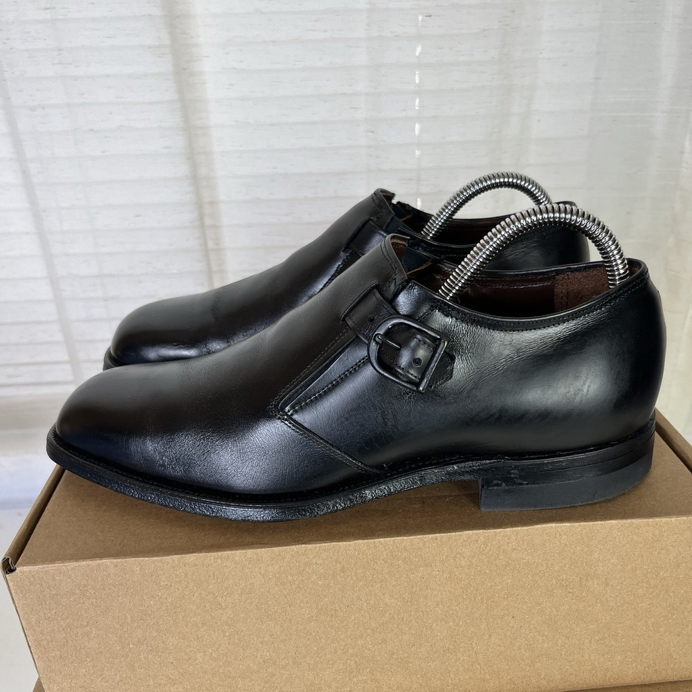 Foot So Port Supreme Monk Strap Black Leather Dress Shoes Mens Size 8  B/D